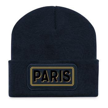 Schwarz-Gold-Pariser Schild – Französisches Stadtschild - Recycelte Patch Beanie - French Navy - Vorne