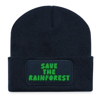 save the rainforest - Recycelte Patch Beanie - French Navy - Vorne