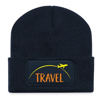 Voyager - Beanie recyclé à patch - bleu marine - Devant