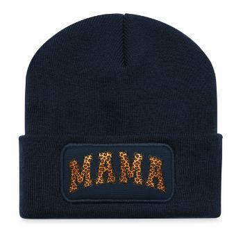 Leopard Mama, Mother's Day Gift, New Mama - Recycelte Patch Beanie - French Navy - Vorne