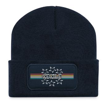 Vorname Cecile - Recycelte Patch Beanie - French Navy - Vorne