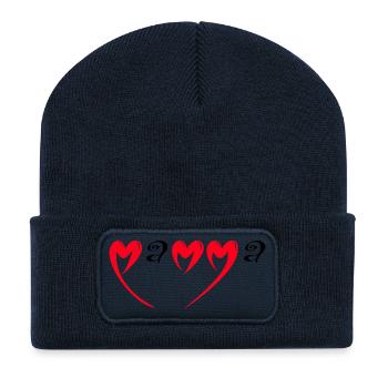 Happy Mother's Day Mom Red Heart Love Mothers Mamma - Recycled Patch Beanie - french navy - Front
