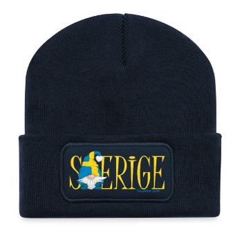 Schwedischer Gnom mit Herzhut - Recycelte Patch Beanie - French Navy - Vorne
