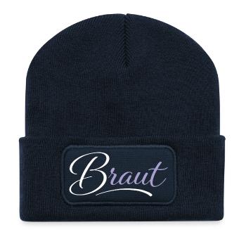 Braut - Recycelte Patch Beanie - French Navy - Vorne