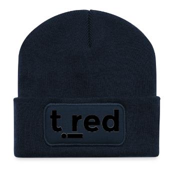 fatigué - Beanie recyclé à patch - bleu marine - Devant