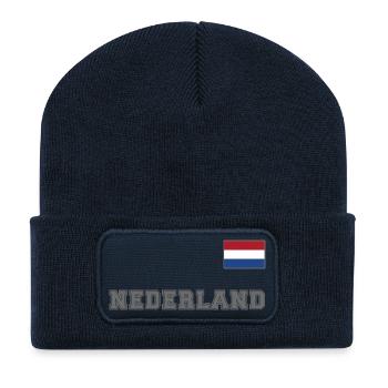 Niederlande Trikot Look - Holland – NEDERLAND - Recycelte Patch Beanie - French Navy - Vorne