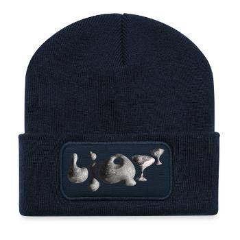 Moonstone Typography Crater Shapes - Recycled Patch Beanie - french navy - Front
