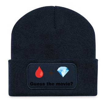 Red Drop und Diamond - Recycelte Patch Beanie - French Navy - Vorne