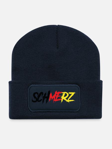 Schmerz – Deutschland Statement Shirt - Recycelte Patch Beanie - French Navy