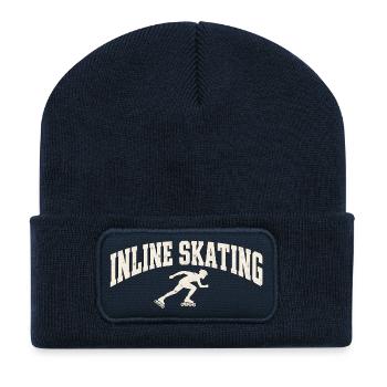 Inline Skating Retro Skater Silhouette - Recycelte Patch Beanie - French Navy - Vorne