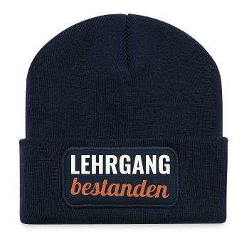 Feuerwehr Ausbildung Geschenk zum Lehrgangsabschlu - Recycelte Patch Beanie - French Navy - Vorne