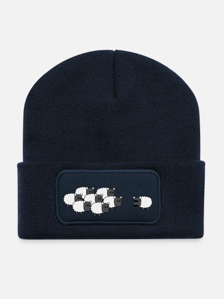 Be a cool sheep - Recycled Patch Beanie - french navy