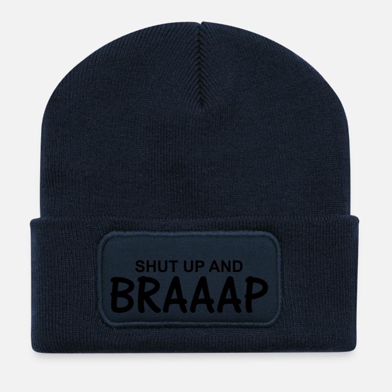Halt die Klappe und Braaap - Recycelte Patch Beanie - French Navy
