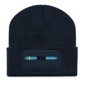 Sweden flag / banner 005 AllroundDesigns - Recycled Patch Beanie - french navy - Front