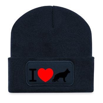 I love German Shepherd - Recycled Patch Beanie - french navy - Front
