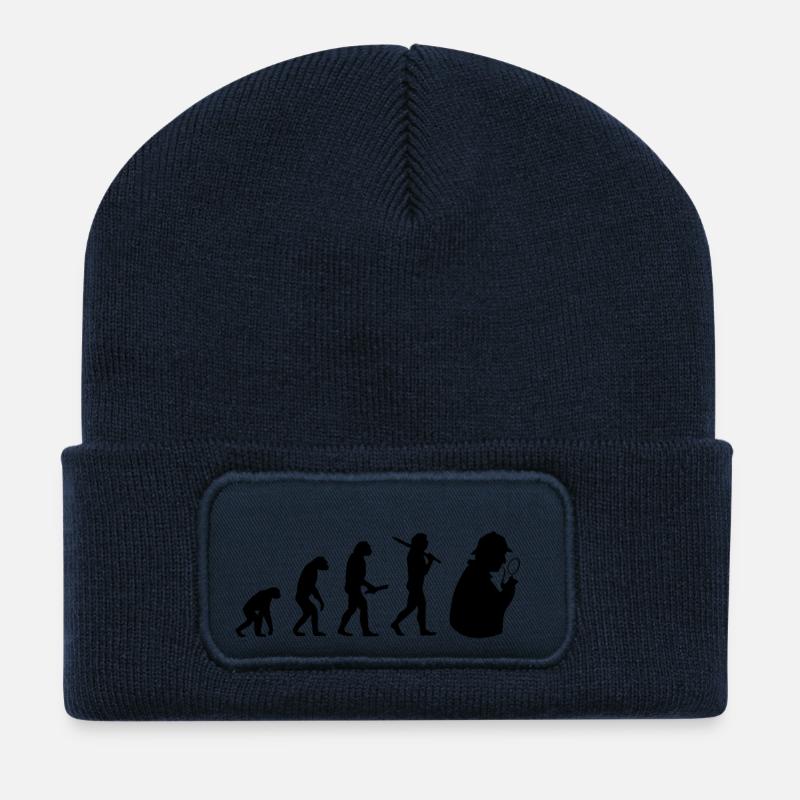 sherlock holmes Evolution Fortschritt Entwicklung - Recycelte Patch Beanie - French Navy