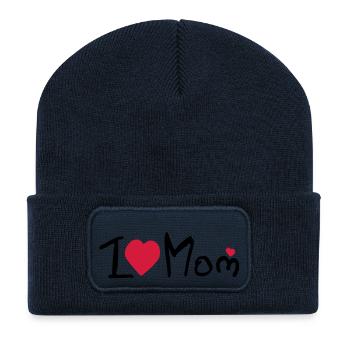 I heart Mom - Recycelte Patch Beanie - French Navy - Vorne