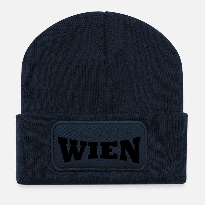 Vienne logo - Beanie recyclé à patch - bleu marine