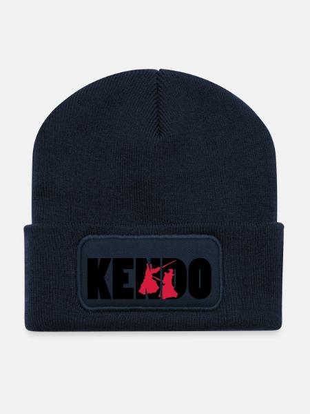Kendo ! - Beanie recyclé à patch - bleu marine