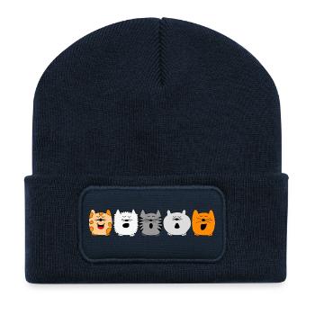 chats chantant - Beanie recyclé à patch - bleu marine - Devant