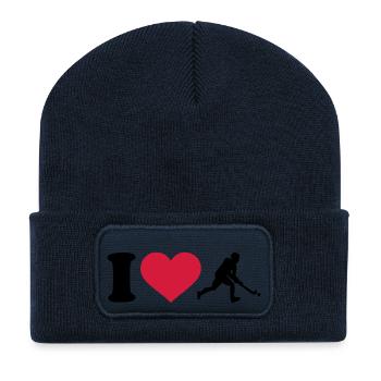 I love Field hockey - Recycled Patch Beanie - french navy - Front