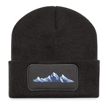Berge | Gebirge - Recycelte Patch Beanie - Dunkelgrau - Vorne