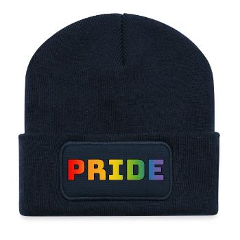 rainbow pride LGBT LGBTQI queer - Beanie recyclé à patch - bleu marine - Devant