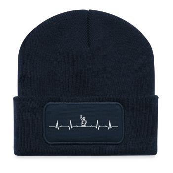 PulseRise Faust-Symbol - Recycelte Patch Beanie - French Navy - Vorne
