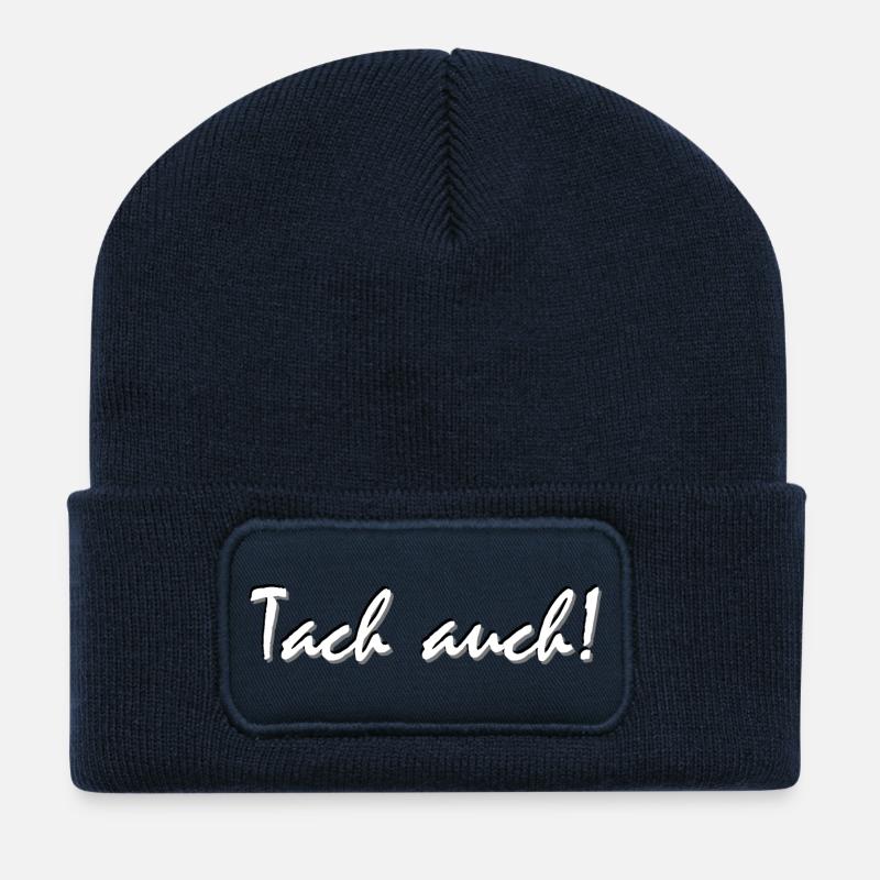 tach auch, Ruhrgebiet Dialekt, Lustig - Recycelte Patch Beanie - French Navy