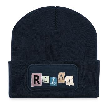 Relax – Stay relaxed - Recycled Patch Beanie - french navy - Front
