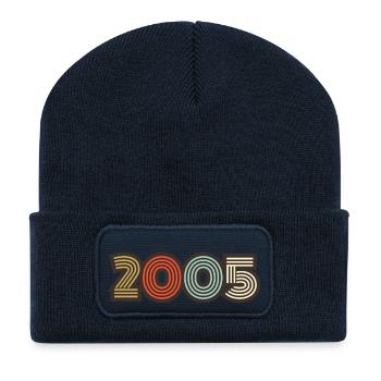 2005 Retro Jahrgang - Recycelte Patch Beanie - French Navy - Vorne