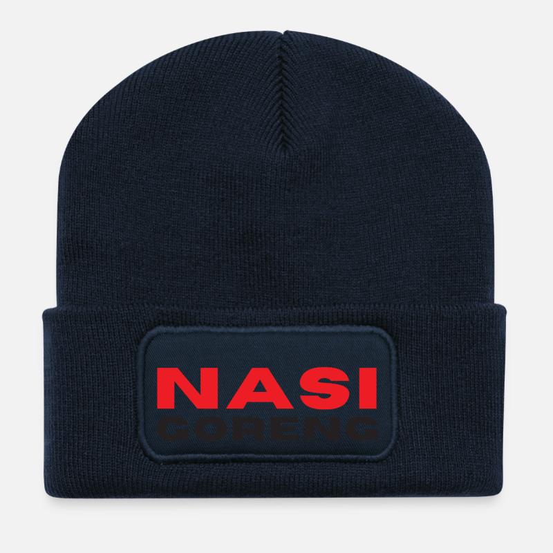 INDONET Nasi Goreng - Beanie recyclé à patch - bleu marine