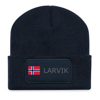 Drapeau de la Norvège - Larvik - Norge - Norwegen - Beanie recyclé à patch - bleu marine - Devant