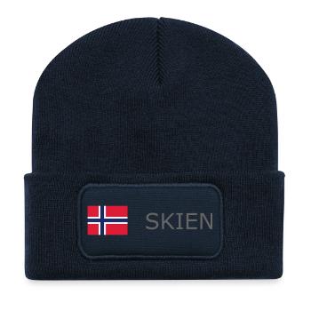 Drapeau de la Norvège - Skien - Norge - Norwegen - Beanie recyclé à patch - bleu marine - Devant