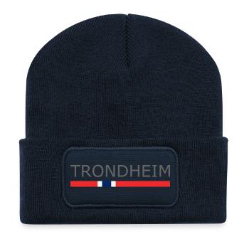 Norway Flag - Trondheim - Norge - Norwegen - Recycled Patch Beanie - french navy - Front