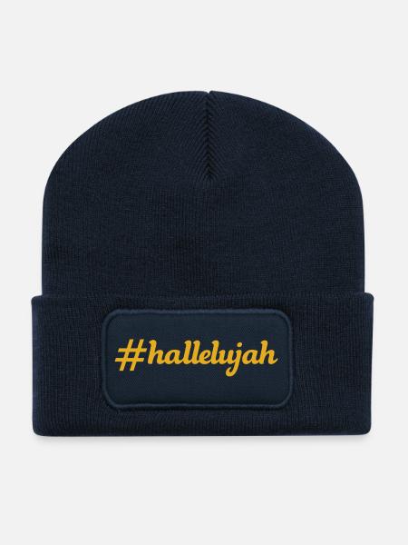 NEU – Halleluja ist das höchste Lob! - Recycelte Patch Beanie - French Navy