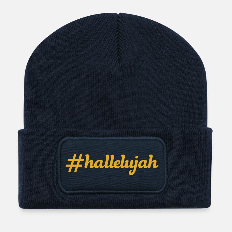 NOUVEAU -- Alléluia est la plus haute louange ! - Beanie recyclé à patch - bleu marine