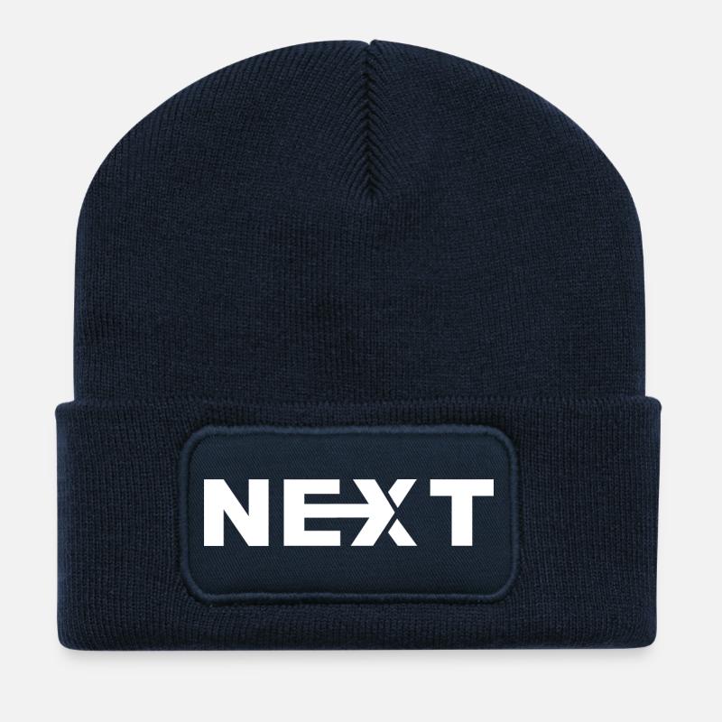 Nächster weißer Text - Recycelte Patch Beanie - French Navy
