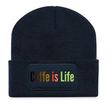 Coffee Lover T-Shirt – Coffee Is Life - Recycled Patch Beanie - french navy - Front