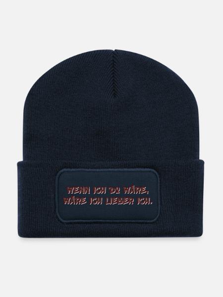 Wenn ich Du wäre … - Recycelte Patch Beanie - French Navy