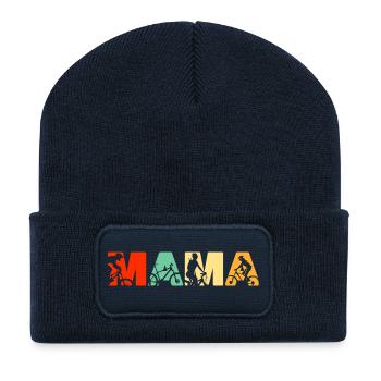 Mountain Biking Mama Off Road Cycling - Recycled Patch Beanie - french navy - Front