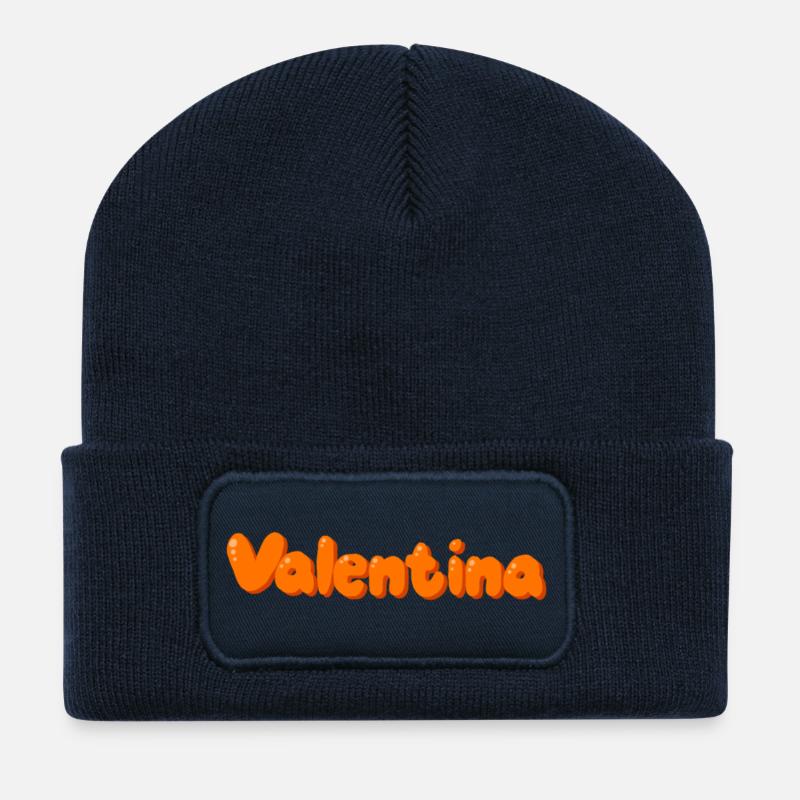 Valentina - Beanie recyclé à patch - bleu marine