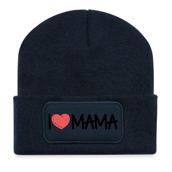 Mama Muttertag Spruch - Recycelte Patch Beanie - French Navy - Vorne