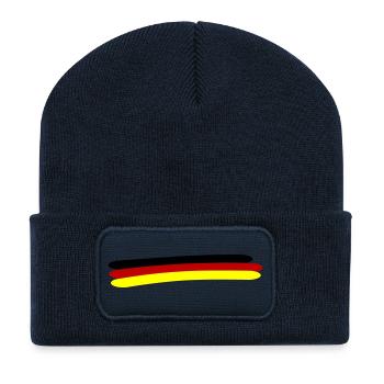 Ligne du drapeau allemand - Beanie recyclé à patch - bleu marine - Devant