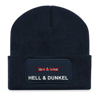 laut&leise - HELL&DUNKEL - Recycelte Patch Beanie - French Navy - Vorne