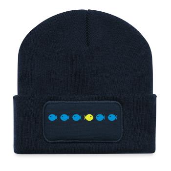 fische_2 - Recycelte Patch Beanie - French Navy - Vorne