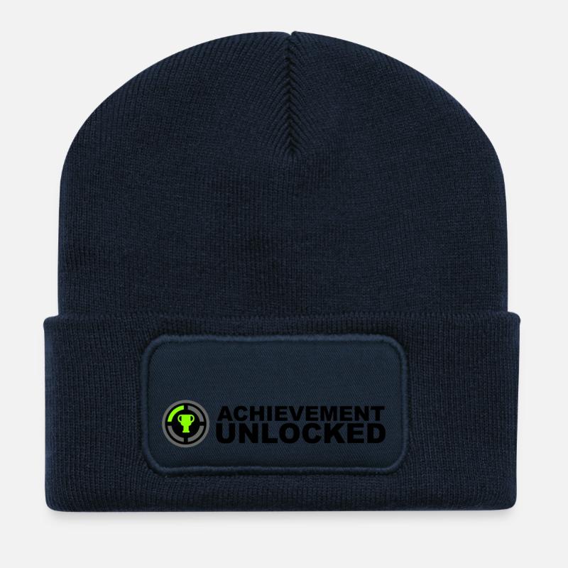 Achievement Unlocked Gamer - Recycled Patch Beanie - french navy
