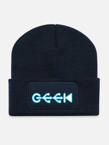 Geek - Beanie recyclé à patch - bleu marine
