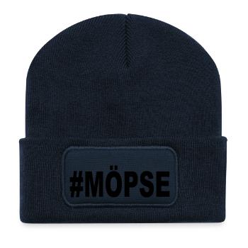 #MÖPSE - Recycelte Patch Beanie - French Navy - Vorne