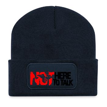 not here to talk - Recycled Patch Beanie - french navy - Front